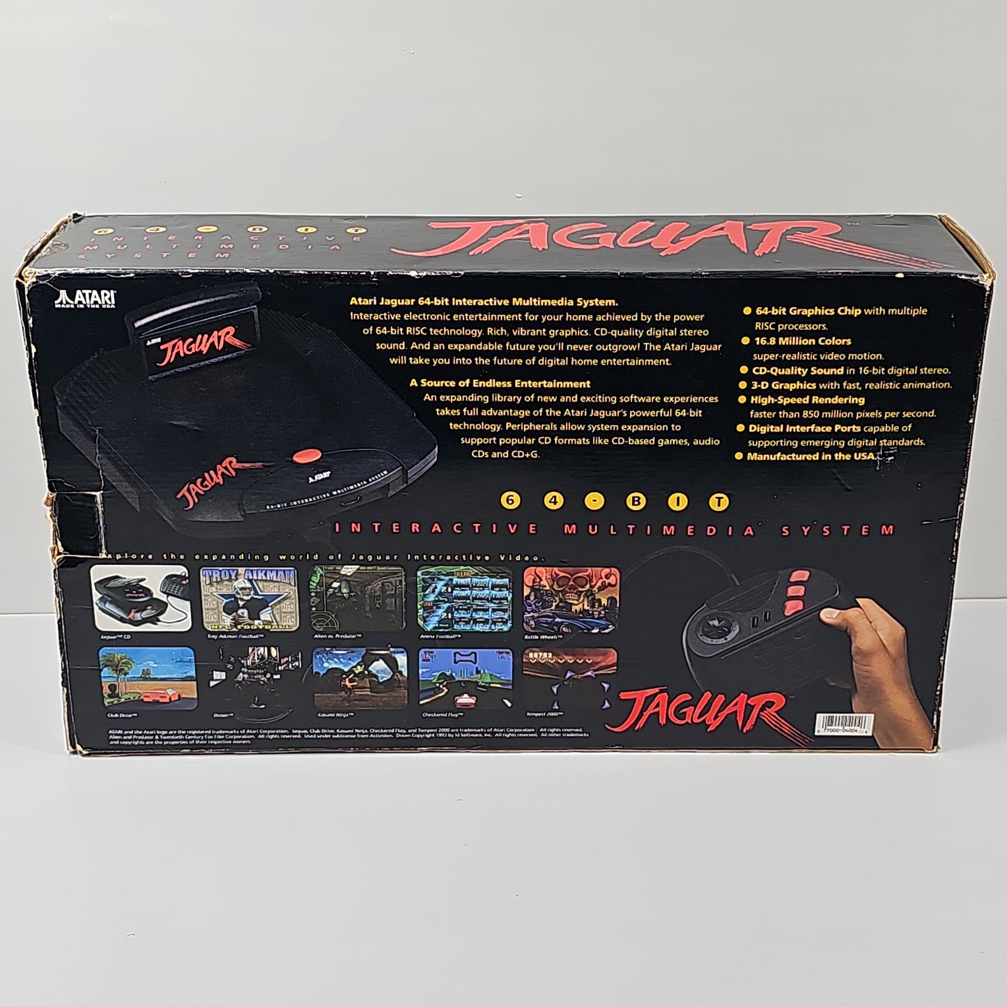 Atari Jaguar 64-Bit Interactive Multimedia System Video Game Console J8001