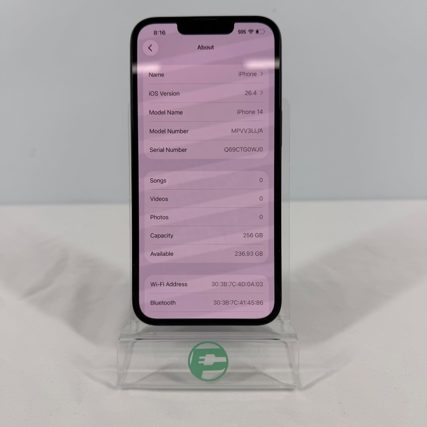Factory Unlocked Apple iPhone 14 256GB Midnight MPVV3LL/A