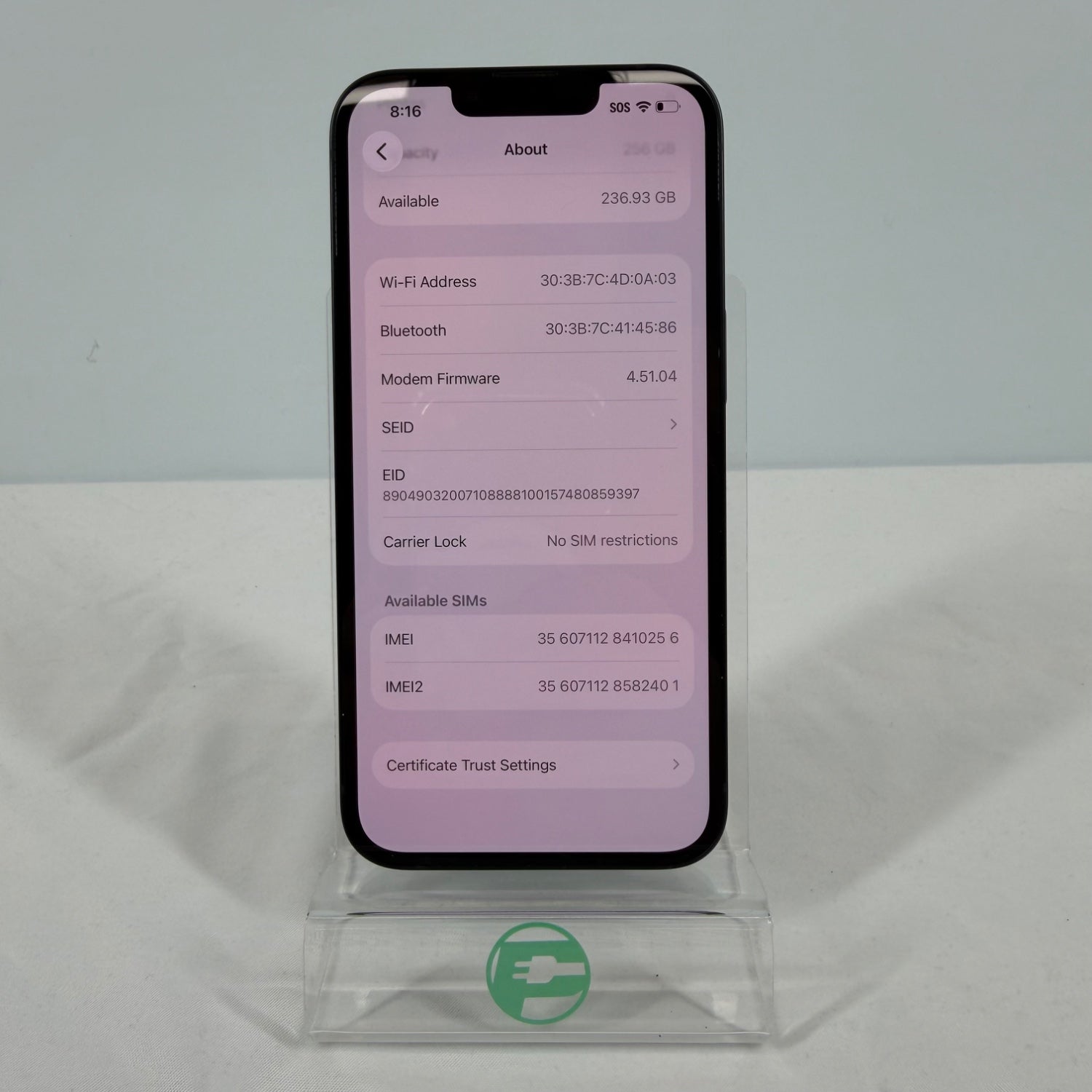 Factory Unlocked Apple iPhone 14 256GB Midnight MPVV3LL/A