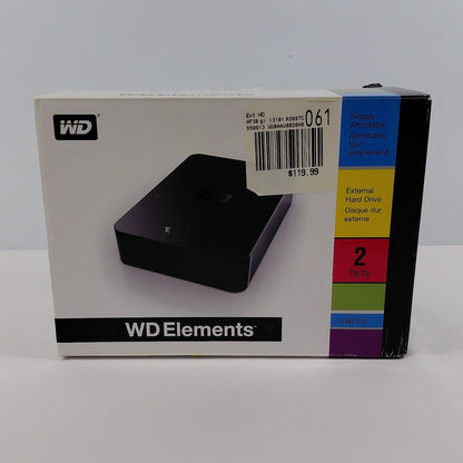 Western Digital WD External WD Elements 2TB Micro USB-B to USB-A HDD 