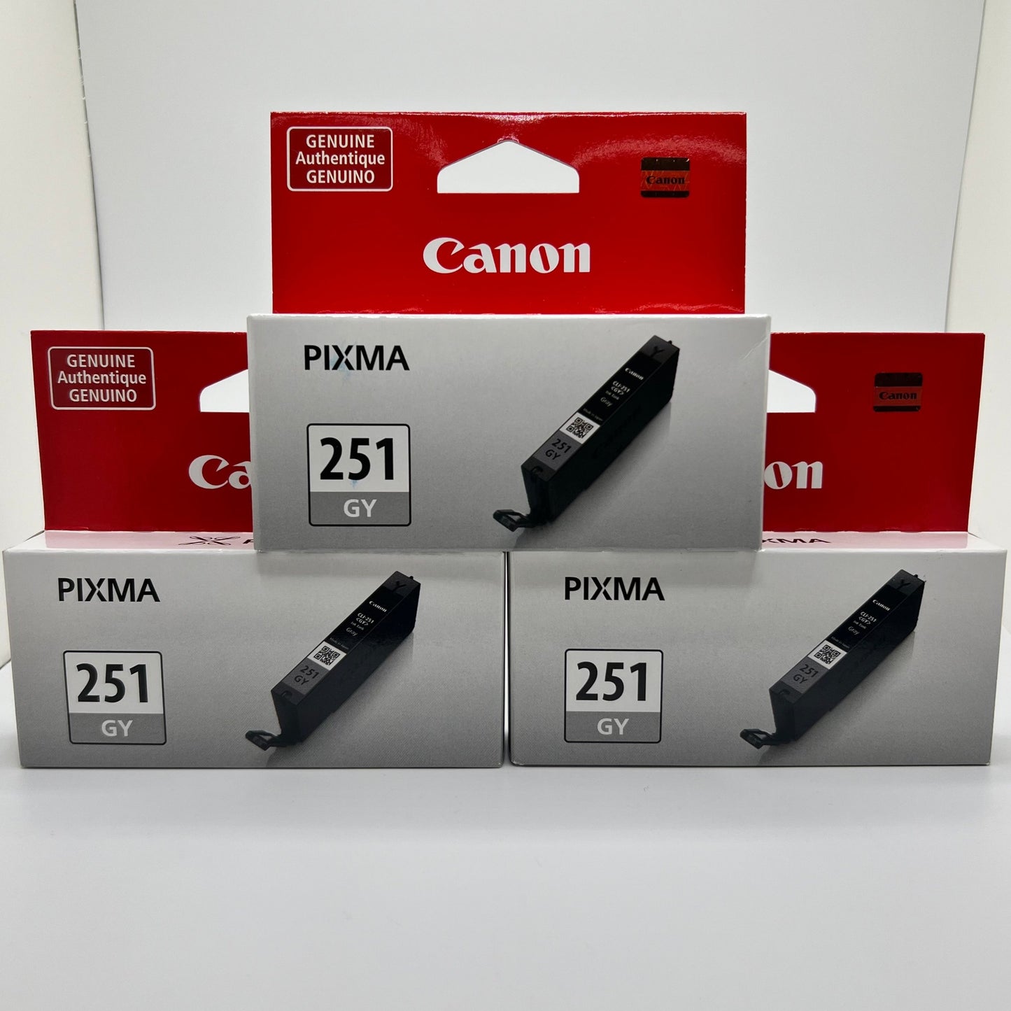 Lot of 3 New Canon 251GY Gray Single Ink Tanks