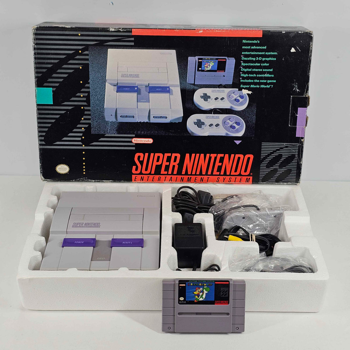 Super Nintendo Entertainment System SNES Game Console Gray SNS-001 CIB