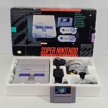 Super Nintendo Entertainment System SNES Game Console Gray SNS-001 CIB
