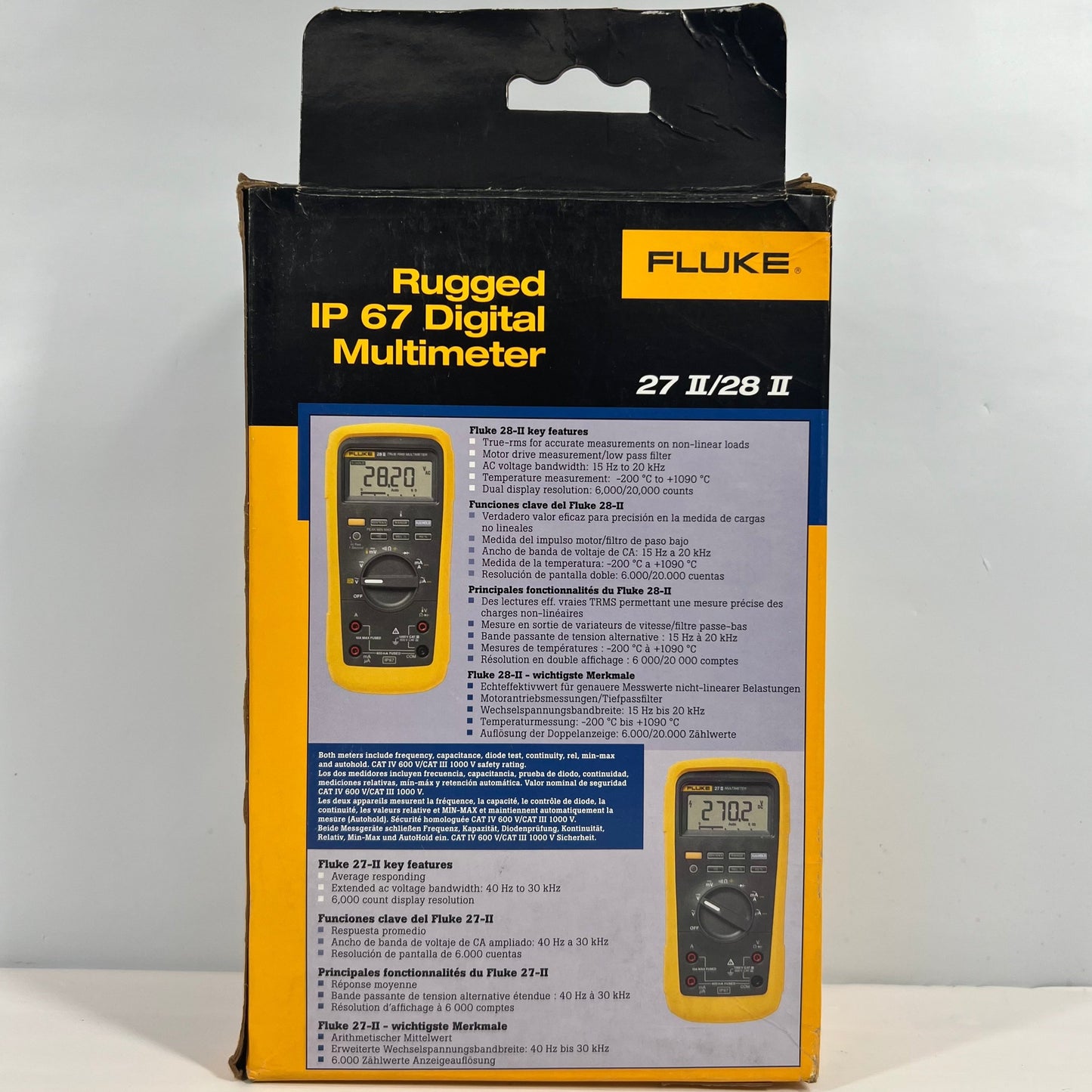 New Fluke 27-II/28-II Rugged IP 67 Digital Multimeter 3307768