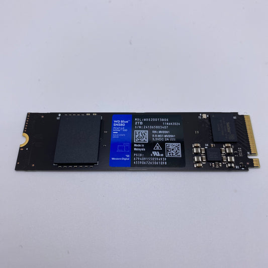 Western Digital 2280mm WD Blue SN580 2TB NVMe M.2 SSD Solid State Drive