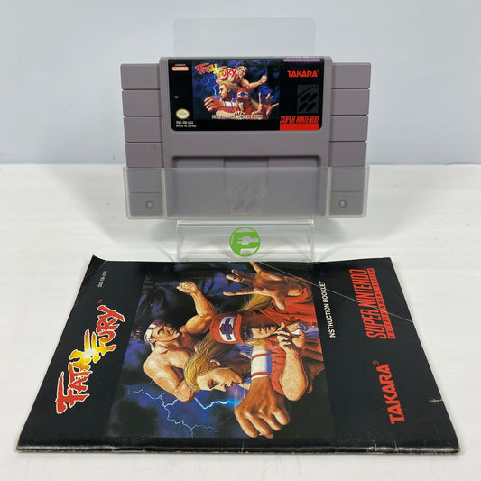 Fatal Fury (Super Nintendo SNES, 1991) Cartridge with Manual