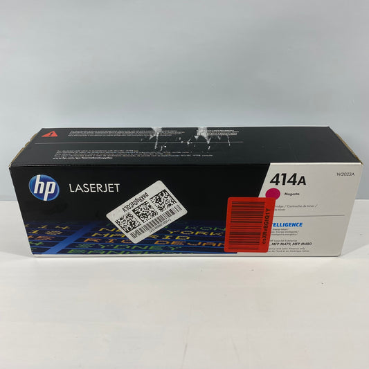 New HP 414A W2023A Magenta Toner Cartridge Stickers on the Box