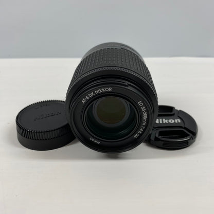 Nikon AF-S DX NIKKOR 55-200mm f/4-5.6 G ED with both Caps and Hood