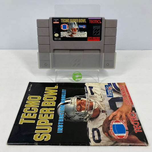 Tecmo Super Bowl (Super Nintendo SNES, 1993) Cartridge with Manual