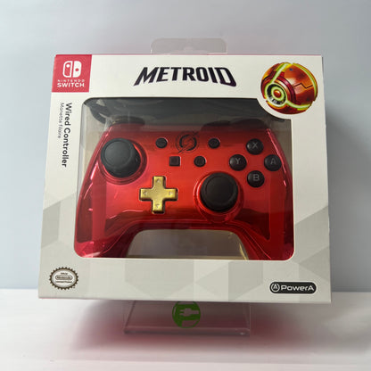 New PowerA Wired Controller 1506374-01 Metroid Chrome