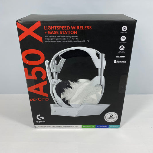 Logitech Astro Lightspeed Wireless Gaming Headset White A50 X with Base Station