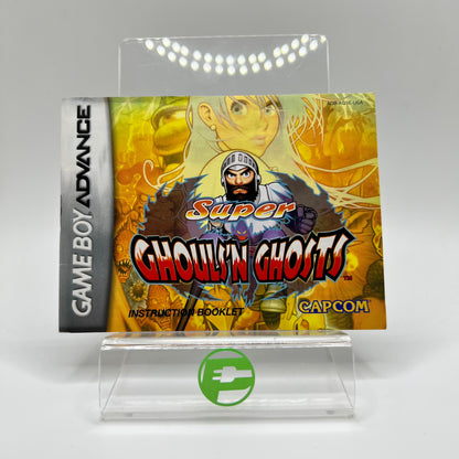 Super Ghouls 'N Ghosts (Nintendo GameBoy Advance, 2002) Cartridge and Manual