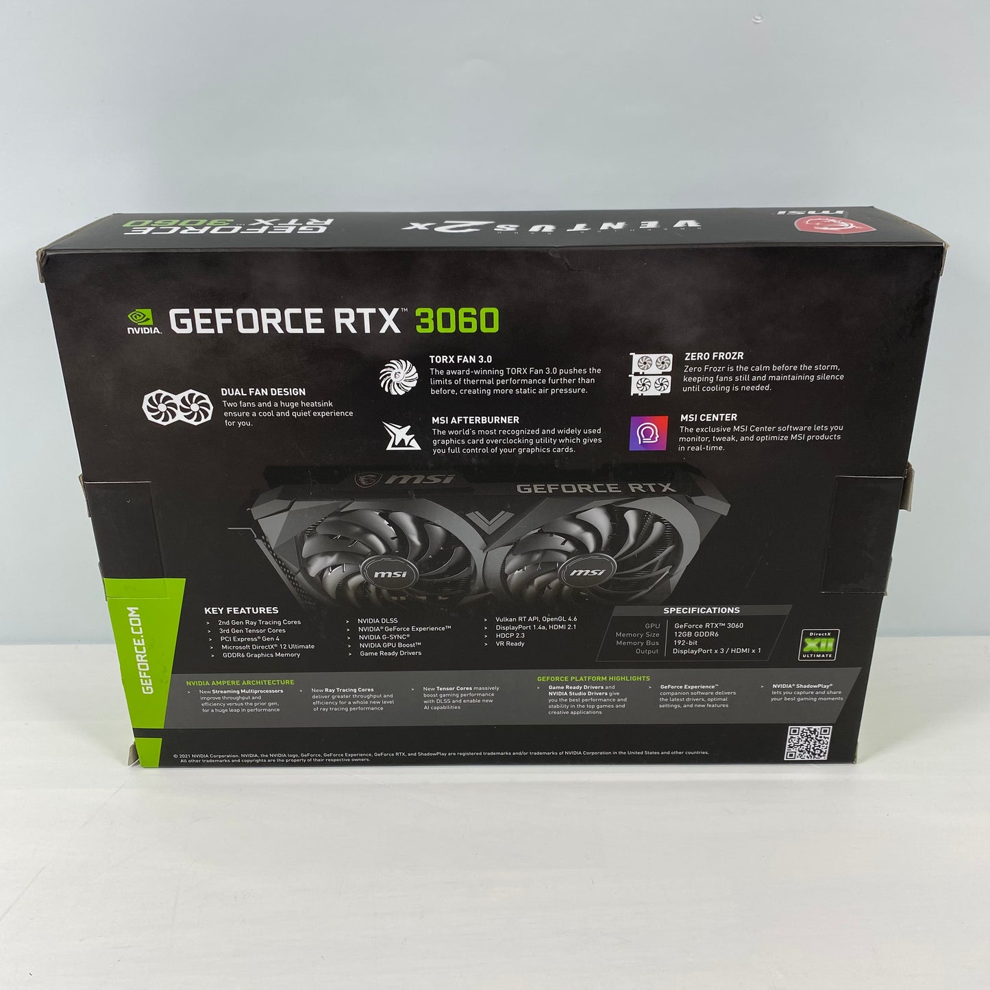 MSI GeForce RTX 3060 VENTUS 2X OC 12GB GDDR6 Graphics Card MS-V397 VER:1.0