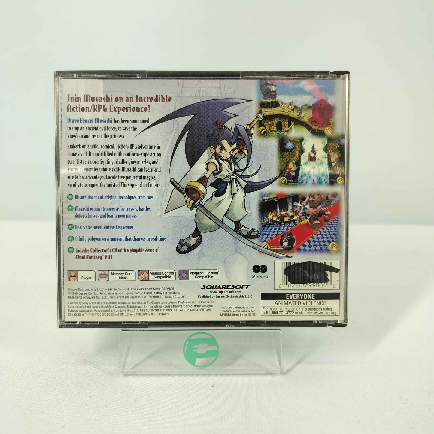 Brave Fencer Musashi (Sony PlayStation 1 PS1, 1998) with Reg Card