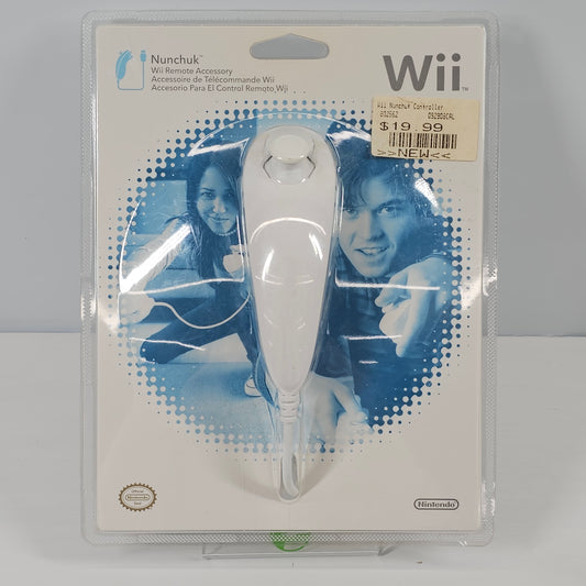 New Nintendo Wii Nunchuk Wired Controller Attachment White