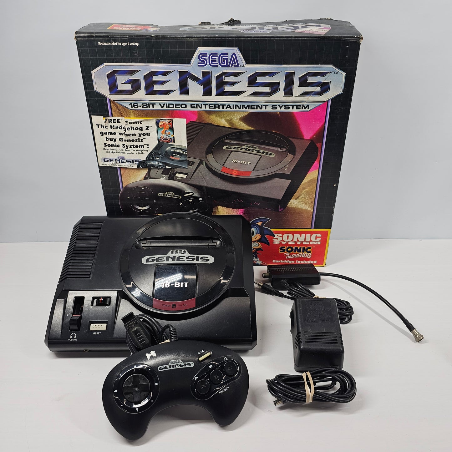 Sega Genesis 16-Bit Video Game Console Black MK-1601 CIB