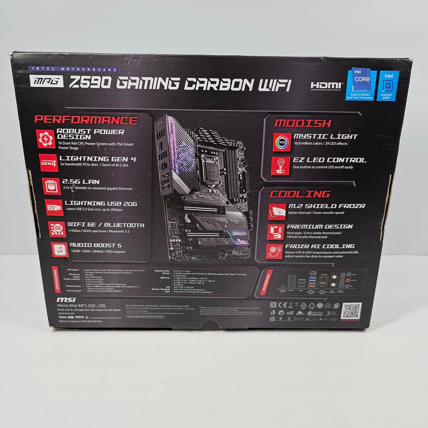 New MSi MPG Z590 Gaming Carbon Motherboard LGA 1200 ATX