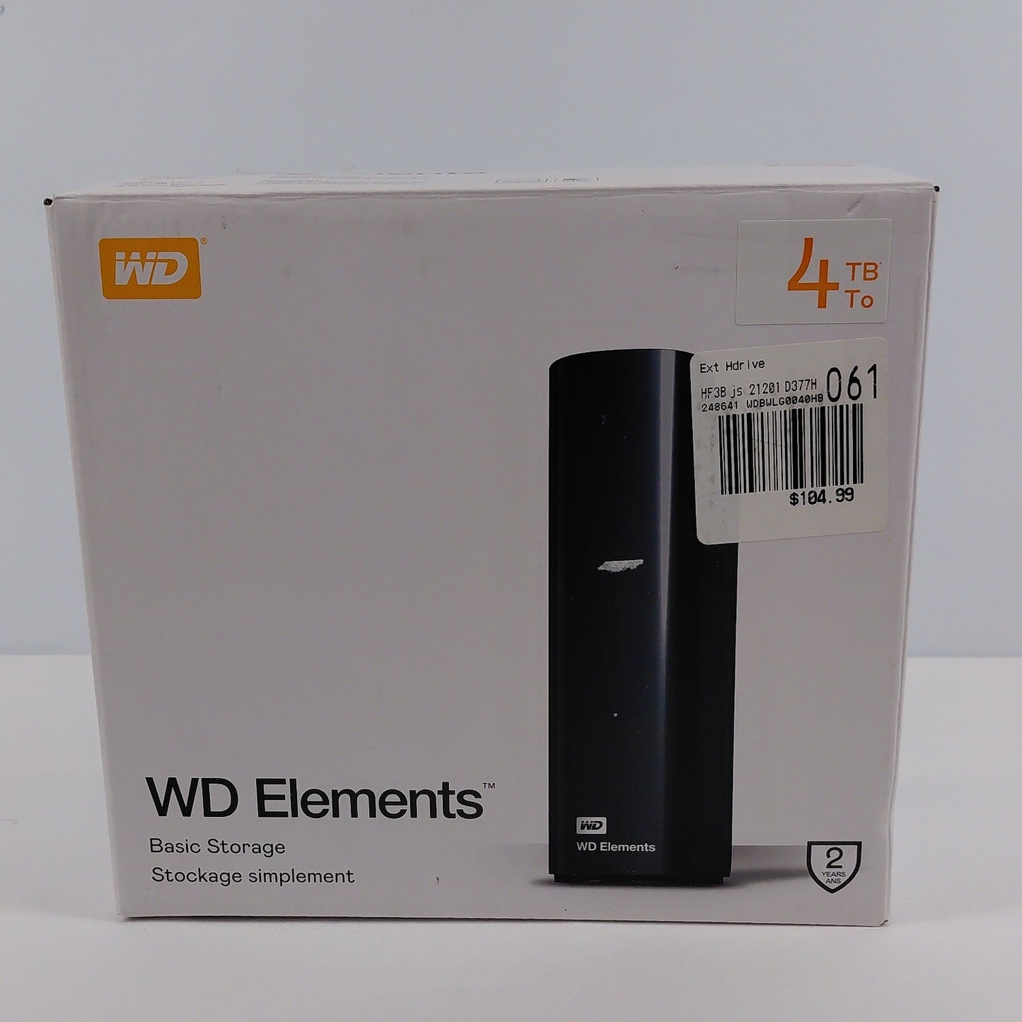 Western Digital WD External WD Elements 4TB USB-B to USB-A HDD WDBWLG0040HBK-XB